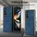 Samsung Galaxy Z Fold4 Geometric Leather Back Cover Phone Case - Blue