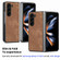 Samsung Galaxy Z Fold5 Skin-feel Solid Color PU Back Cover Phone Case - Brown