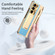 Samsung Galaxy Z Fold5 5G Integrated Full Coverage Pen Slot Folding Phone Case with Stylus - Gold+Blue