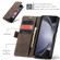 Samsung Galaxy Z Fold5 CaseMe-013 Multifunctional Retro Frosted Leather Phone Case - Coffee