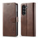 Samsung Galaxy Z Fold5 5G LC.IMEEKE Calf Texture Leather Phone Case - Coffee