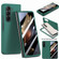 Samsung Galaxy Z Fold5 JUNSUNMAY 9H Tempered Glass Protector Folding PC Phone Case - Dark Green