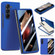 Samsung Galaxy Z Fold5 JUNSUNMAY 9H Tempered Glass Protector Folding PC Phone Case - Navy Blue