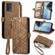 Moto G 5G 2023 Geometric Zipper Wallet Side Buckle Leather Phone Case - Brown