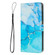 Moto G 5G 2023 Painted Marble Pattern Leather Phone Case - Blue Green