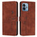 Moto G 5G 2023 Skin Feel Heart Embossed Leather Phone Case - Brown