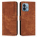 Moto G 5G 2023 Skin Feel Stripe Pattern Leather Phone Case with Lanyard - Brown