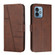Moto G 5G 2023 Stitching Calf Texture Buckle Leather Phone Case - Brown