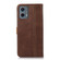 Moto G 5G 2023 Stitching Thread Calf Texture Leather Phone Case - Coffee