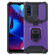 Moto G Play 2023 Camera Shield Card Slot Phone Case with Ring Holder - Purple