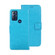 Moto G Play 2023 idewei Crazy Horse Texture Leather Phone Case with Holder - Sky Blue