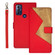 Moto G Play 2023 idewei Two-color Splicing Leather Phone Case - Red Moto G Play 2023 idewei Two-color Splicing Leather Phone Case - Red