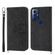 Moto G Play 2023 Skin-feel Flowers Embossed Wallet Leather Phone Case - Black