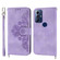 Moto G Play 2023 Skin-feel Flowers Embossed Wallet Leather Phone Case - Purple