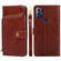 Moto G Play 2023 Zipper Bag Leather Phone Case - Brown