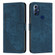 Moto G Power 2022/G Play 2023 Skin Feel Stripe Pattern Leather Phone Case with Lanyard - Blue