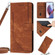 Moto G Power 2022/G Play 2023 Skin Feel Stripe Pattern Leather Phone Case with Lanyard - Brown