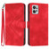 Moto G Power 2023 Line Pattern Skin Feel Leather Phone Case - Red