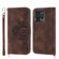 Moto G Power 2023 Skin-feel Flowers Embossed Wallet Leather Phone Case - Brown