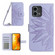 Moto G Stylus 5G 2023 HT04 Skin Feel Sun Flower Embossed Flip Leather Phone Case with Lanyard - Purple
