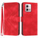 Moto G Stylus 5G 2023 Line Pattern Skin Feel Leather Phone Case - Red