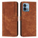 Moto G Stylus 5G 2023 Skin Feel Stripe Pattern Leather Phone Case with Lanyard - Brown