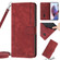 Moto G Stylus 5G 2023 Skin Feel Stripe Pattern Leather Phone Case with Lanyard - Red