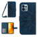 Motorola Edge+ 2023 HT04 Skin Feel Sun Flower Embossed Flip Leather Phone Case with Lanyard - Inky Blue