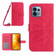 Motorola Edge+ 2023 HT04 Skin Feel Sun Flower Embossed Flip Leather Phone Case with Lanyard - Rose Red