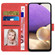 Samsung Galaxy A23e/A22e/A23S/A23 5G Japan Fantasy Classic Skin-feel Calfskin Texture PU Phone Case - Red