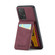 Samsung Galaxy A23 4G / 5G Fierre Shann Crazy Horse Card Holder Back Cover PU Phone Case - Wine Red