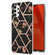 Samsung Galaxy A23 5G / 4G Electroplating Splicing Marble Flower Pattern TPU Shockproof Phone Case - Black Flower