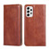 Samsung Galaxy A23 5G Gloss Oil Solid Color Magnetic Flip Leather Phone Case - Brown