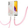 Samsung Galaxy A23 4G/5G Electroplating Splicing Marble TPU Phone Case with Lanyard - Pink White