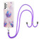 Samsung Galaxy A23 4G/5G Electroplating Splicing Marble TPU Phone Case with Lanyard - Light Purple