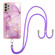Samsung Galaxy A23 5G / 4G Electroplating Marble Pattern TPU Phone Case with Lanyard - Purple 001