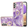 Samsung Galaxy A23 5G / 4G Electroplating Marble Pattern TPU Phone Case with Ring - Purple 002