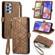 Samsung Galaxy A23 5G Geometric Zipper Wallet Side Buckle Leather Phone Case - Brown