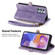 Samsung Galaxy A23 5G Geometric Zipper Wallet Side Buckle Leather Phone Case - Purple