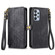 Samsung Galaxy A23 5G Geometric Zipper Wallet Side Buckle Leather Phone Case - Black