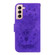 Samsung Galaxy S22 5G Butterfly Rose Embossed Leather Phone Case - Purple