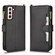 Samsung Galaxy S22 5G Litchi Texture Zipper Leather Phone Case - Black
