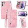 Samsung Galaxy S22 5G Embossed Flower Shockproof Leather Phone Case - Pink