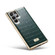 Samsung Galaxy S22 5G Fierre Shann Crocodile Texture Electroplating PU Phone Case - Green Samsung Galaxy S22 5G Fierre Shann Crocodile Texture Electroplating PU Phone Case - Green