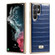 Samsung Galaxy S22 5G Fierre Shann Crocodile Texture Electroplating PU Phone Case - Blue