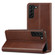 Samsung Galaxy S22 Calf Texture Horizontal Flip Leather Phone Case - Brown