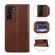Samsung Galaxy S22 Calf Texture Horizontal Flip Leather Phone Case - Brown