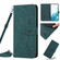 Samsung Galaxy S22 Skin Feel Heart Pattern Leather Phone Case With Lanyard - Green