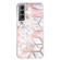 Samsung Galaxy S22 5G Electroplated Marble Pattern TPU Phone Case - White Gravel Pink