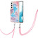 Samsung Galaxy S22 5G Electroplating IMD TPU Phone Case with Lanyard - Blue Marble